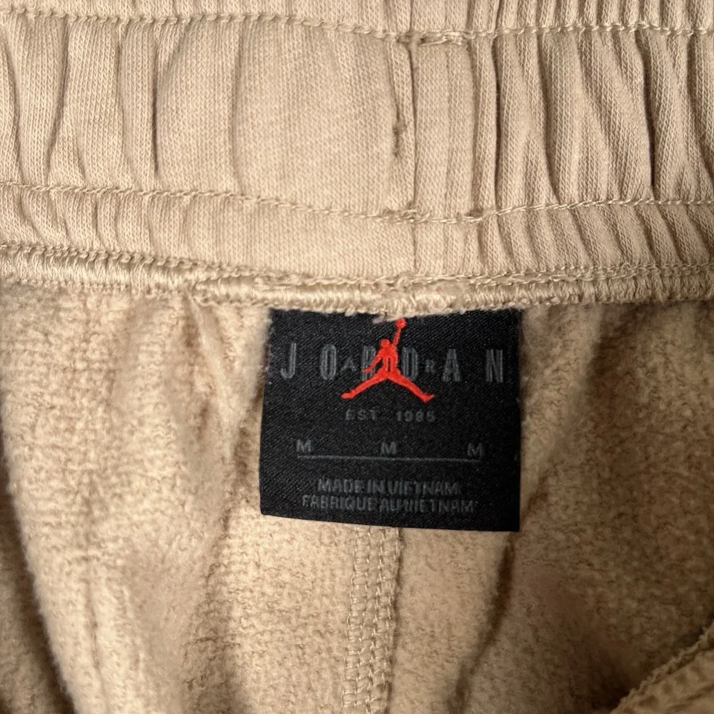 Jordan Flight MVP Fleece Pants Men's M Brown White Stripe Joggers FN6356-244